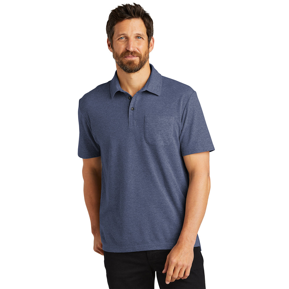 Port Authority C-FREE Cotton Blend Pique Pocket Embroidered Polo - True Blue (PMS 4153C)