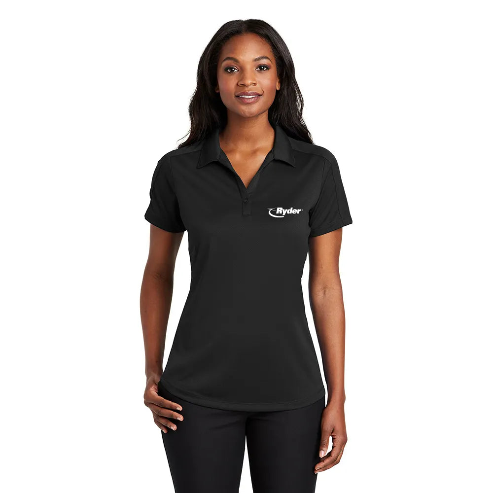 Port Authority Women's Diamond Jacquard Embroidered Polo - Black