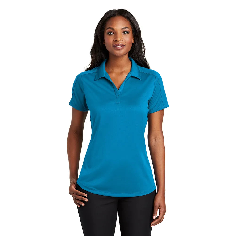 Port Authority Women's Diamond Jacquard Embroidered Polo - Graphite Grey (PMS 7540C)