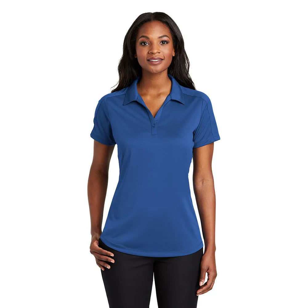 Port Authority Women's Diamond Jacquard Embroidered Polo - True Navy Blue (PMS 533C)