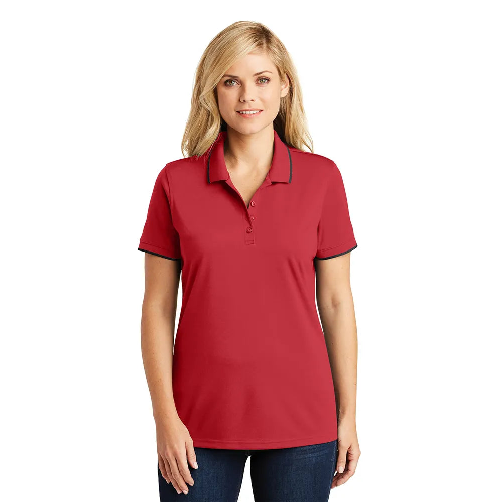 Port Authority Women's Dry Zone UV Micro-Mesh Tipped Embroidered Polo - River Blue Navy Blue/White (PMS 533C)