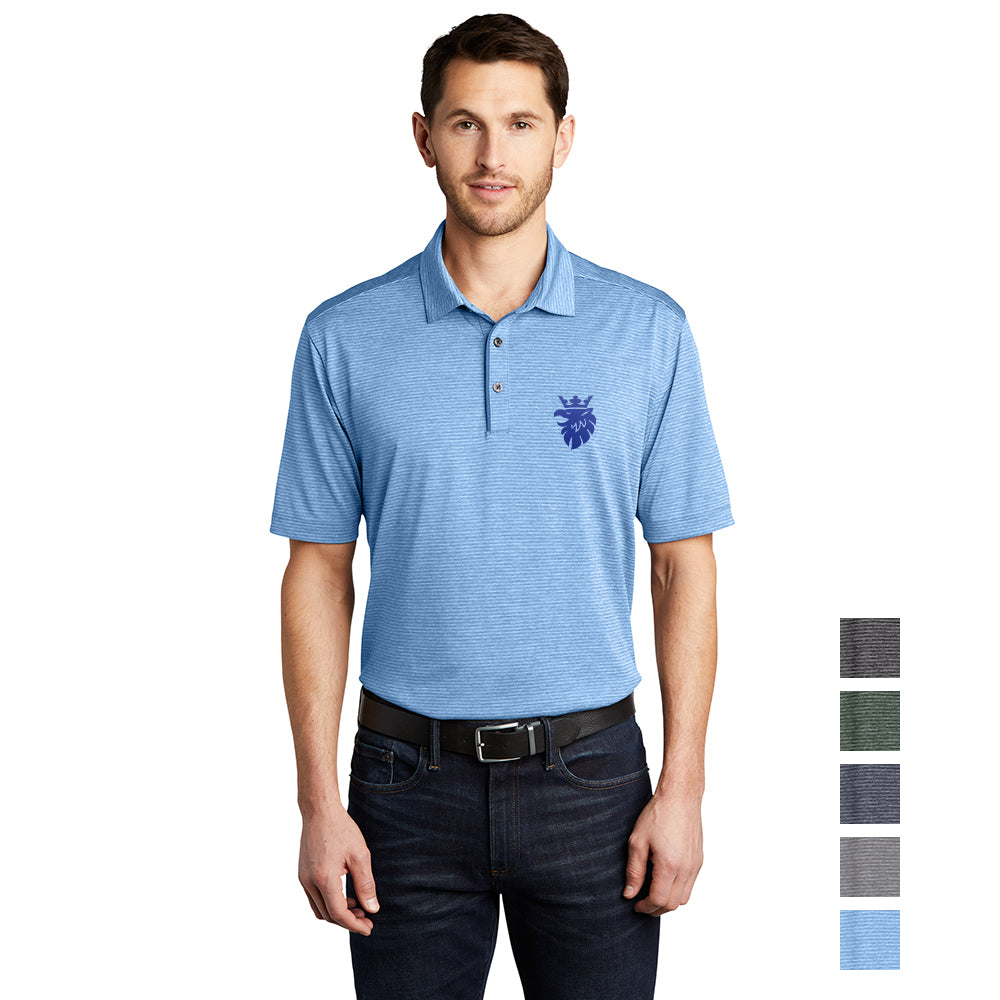 Port Authority Shadow Stripe Embroidered Polo - Carolina Blue