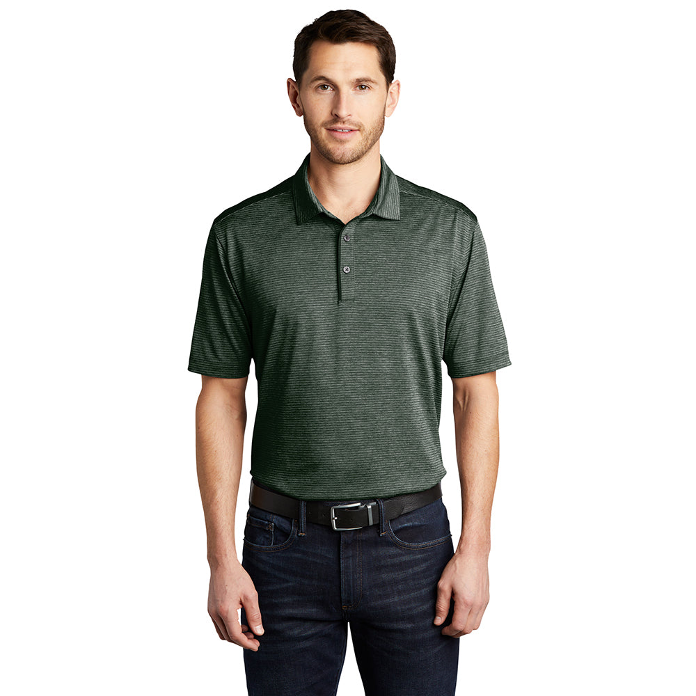 Port Authority Shadow Stripe Embroidered Polo - River Blue Navy