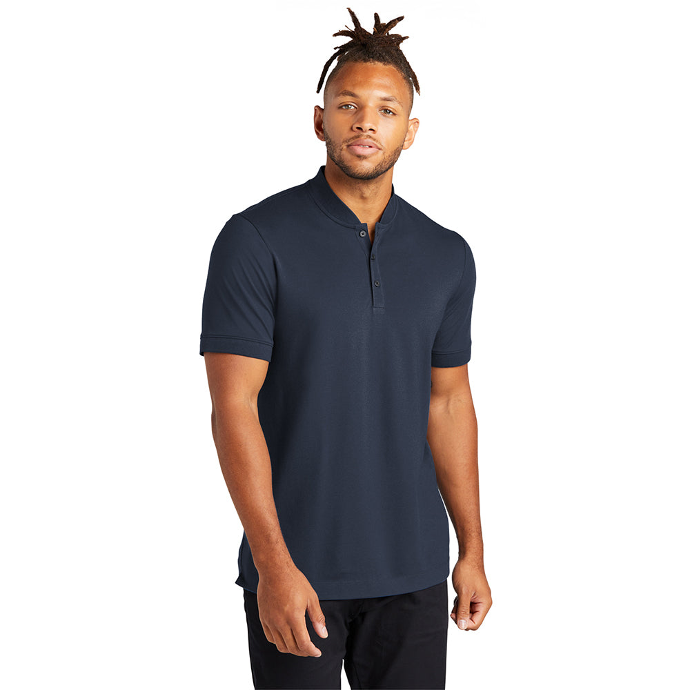 Mercer+Mettle Stretch Pique Embroidered Henley - Townsend Green