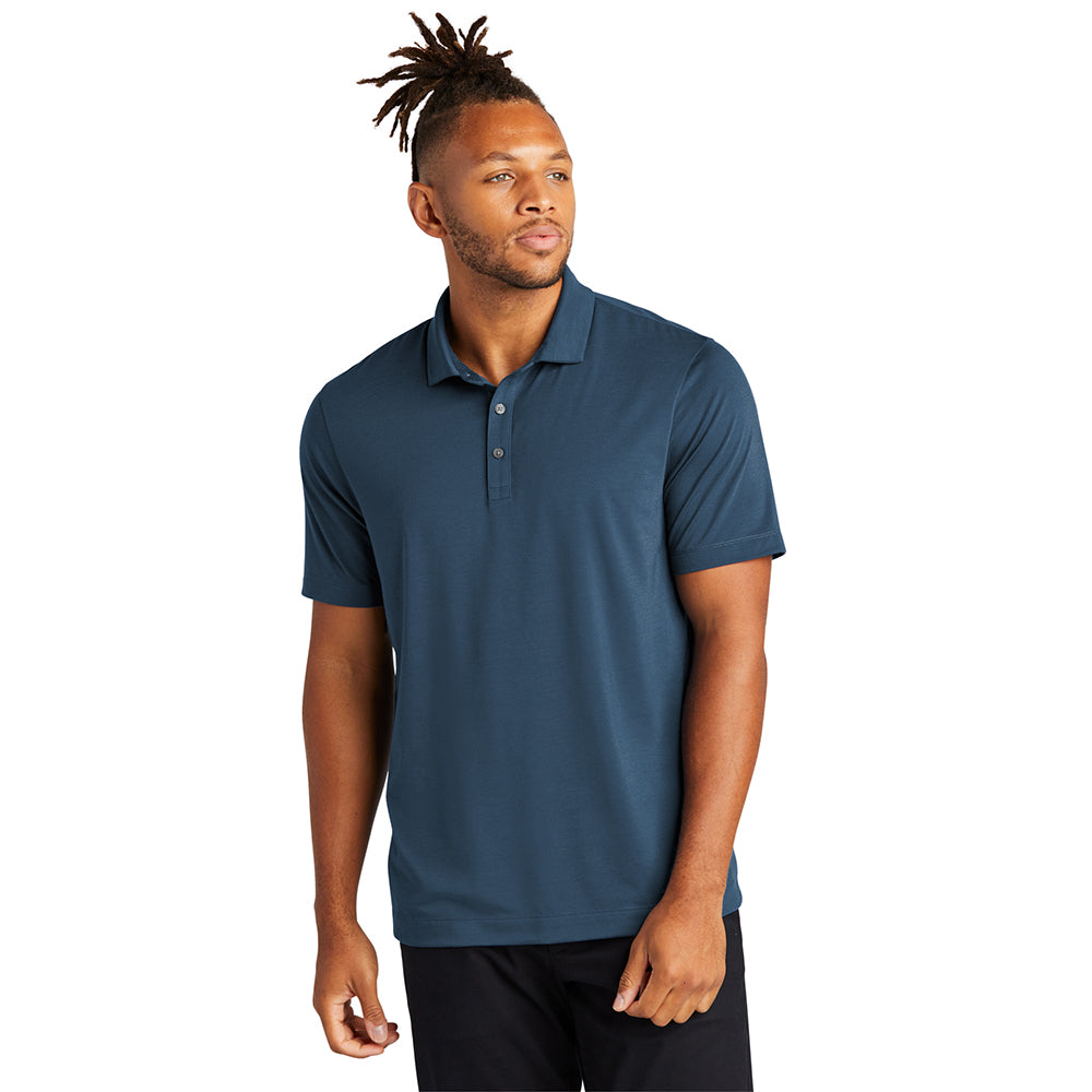 MERCER+METTLE Stretch Jersey Embroidered Polo - Night Navy Blue