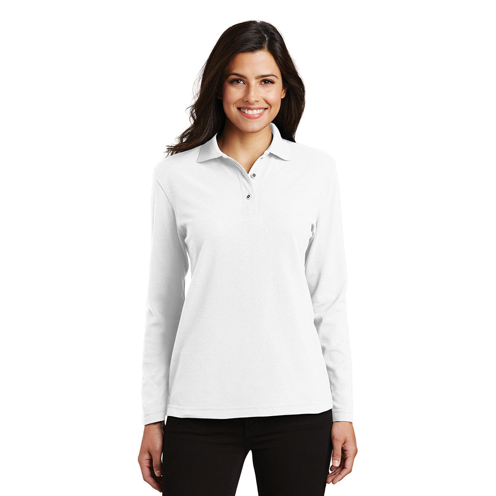 Port Authority Women's Silk Touch Long Sleeve Embroidered Polo