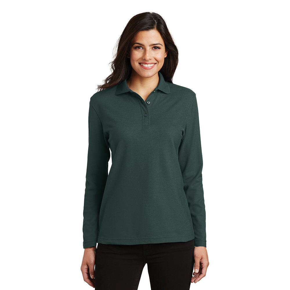 Port Authority Women's Silk Touch Long Sleeve Embroidered Polo