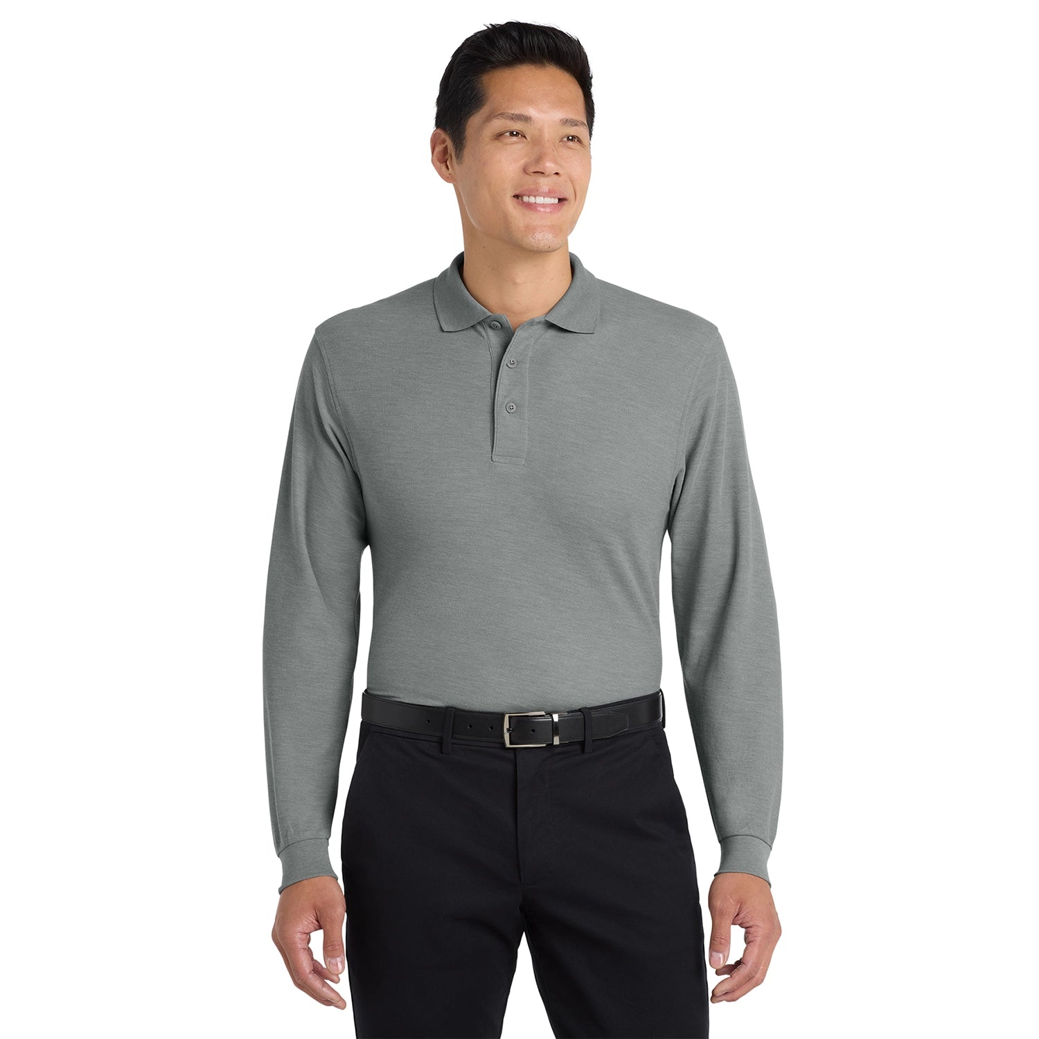 Port Authority Silk Touch Long Sleeve Embroidered Polo