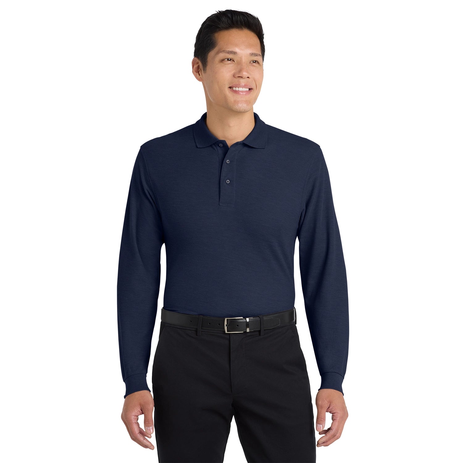 Port Authority Silk Touch Long Sleeve Embroidered Polo