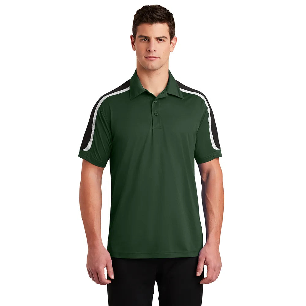 Sport-Tek Tricolor Shoulder Micropique Sport-Wick Embroidered Polo
