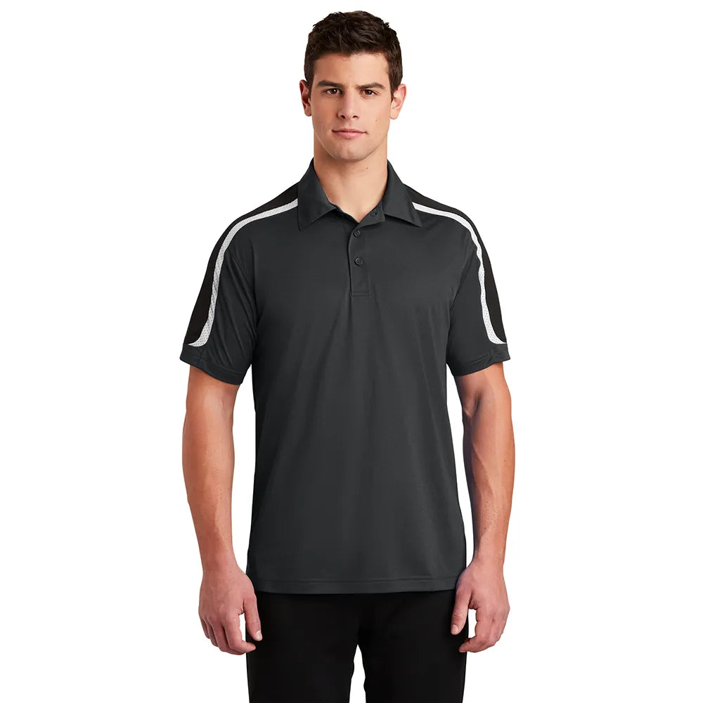 Sport-Tek Tricolor Shoulder Micropique Sport-Wick Embroidered Polo