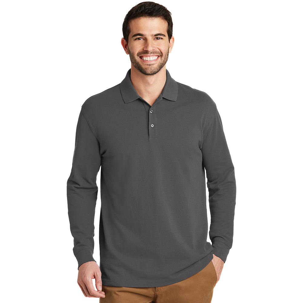 Port Authority EZCotton Long Sleeve Embroidered Polo
