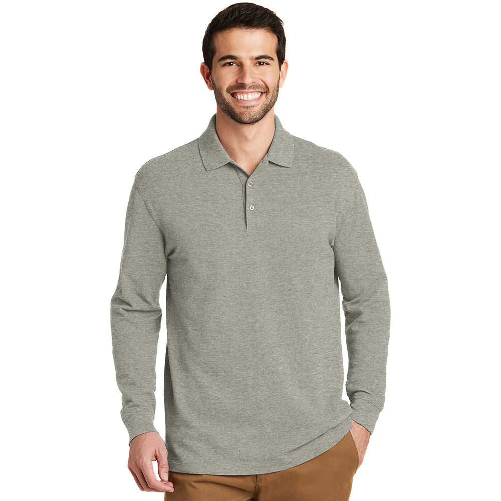 Port Authority EZCotton Long Sleeve Embroidered Polo
