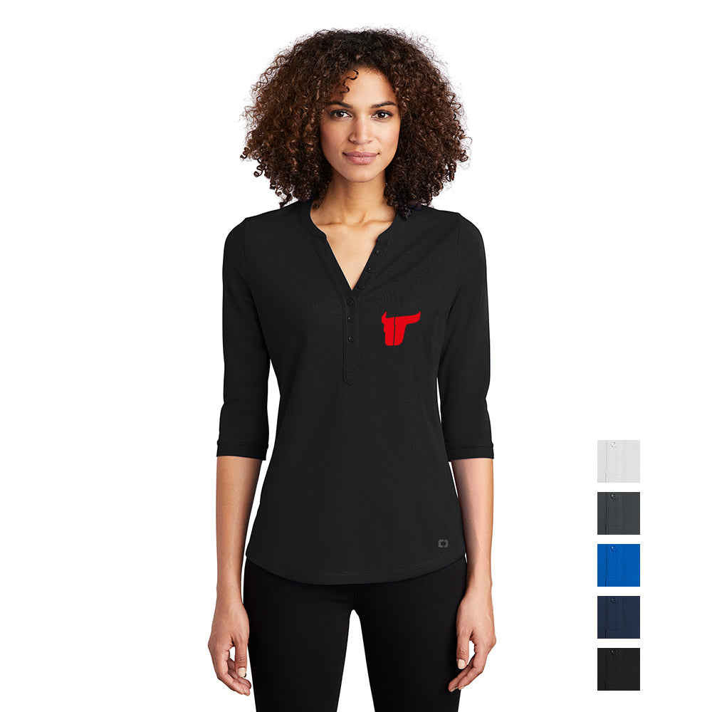 OGIO Women's Jewel Henley Embroidered