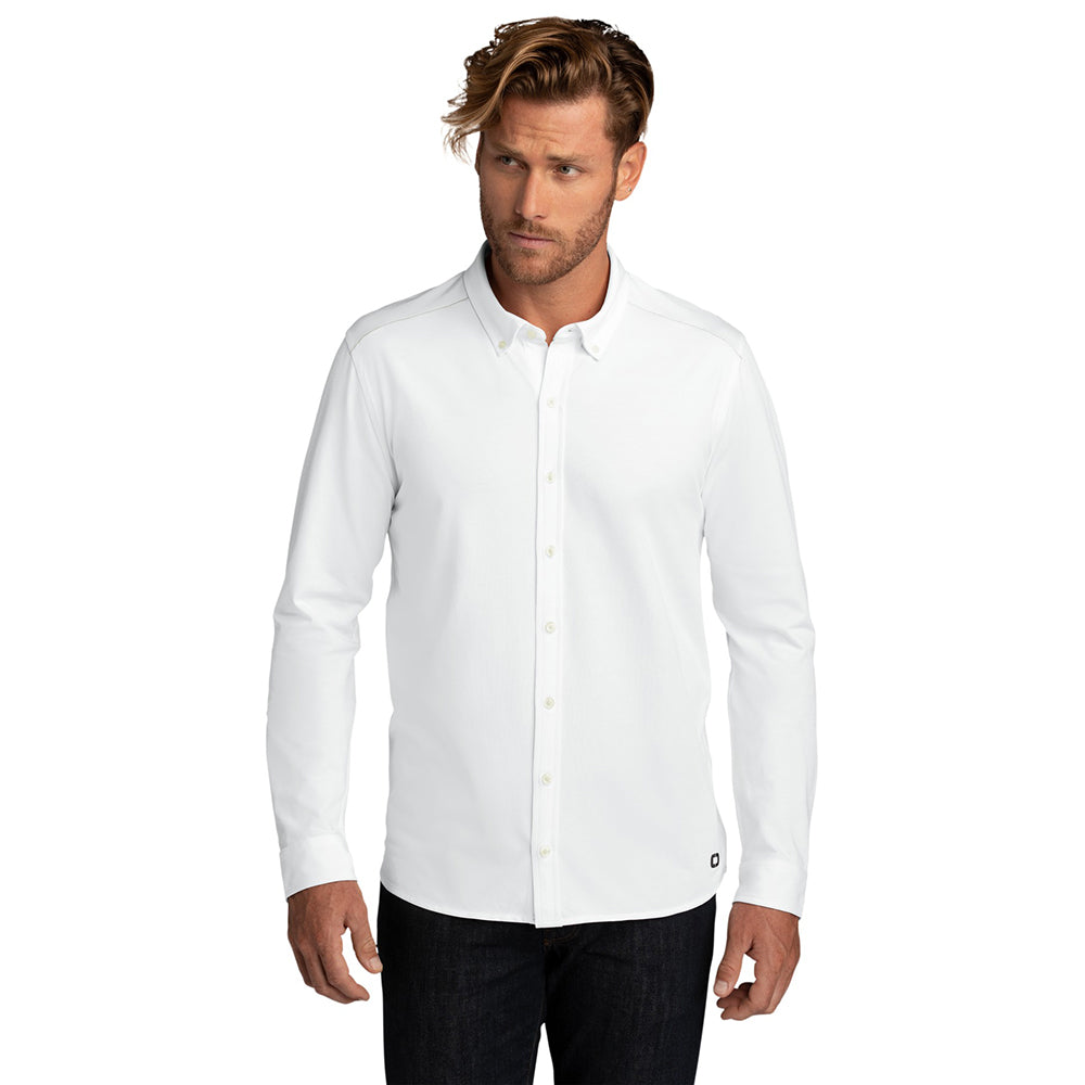 OGIO Code Stretch Embroidered Long Sleeve Button-Up