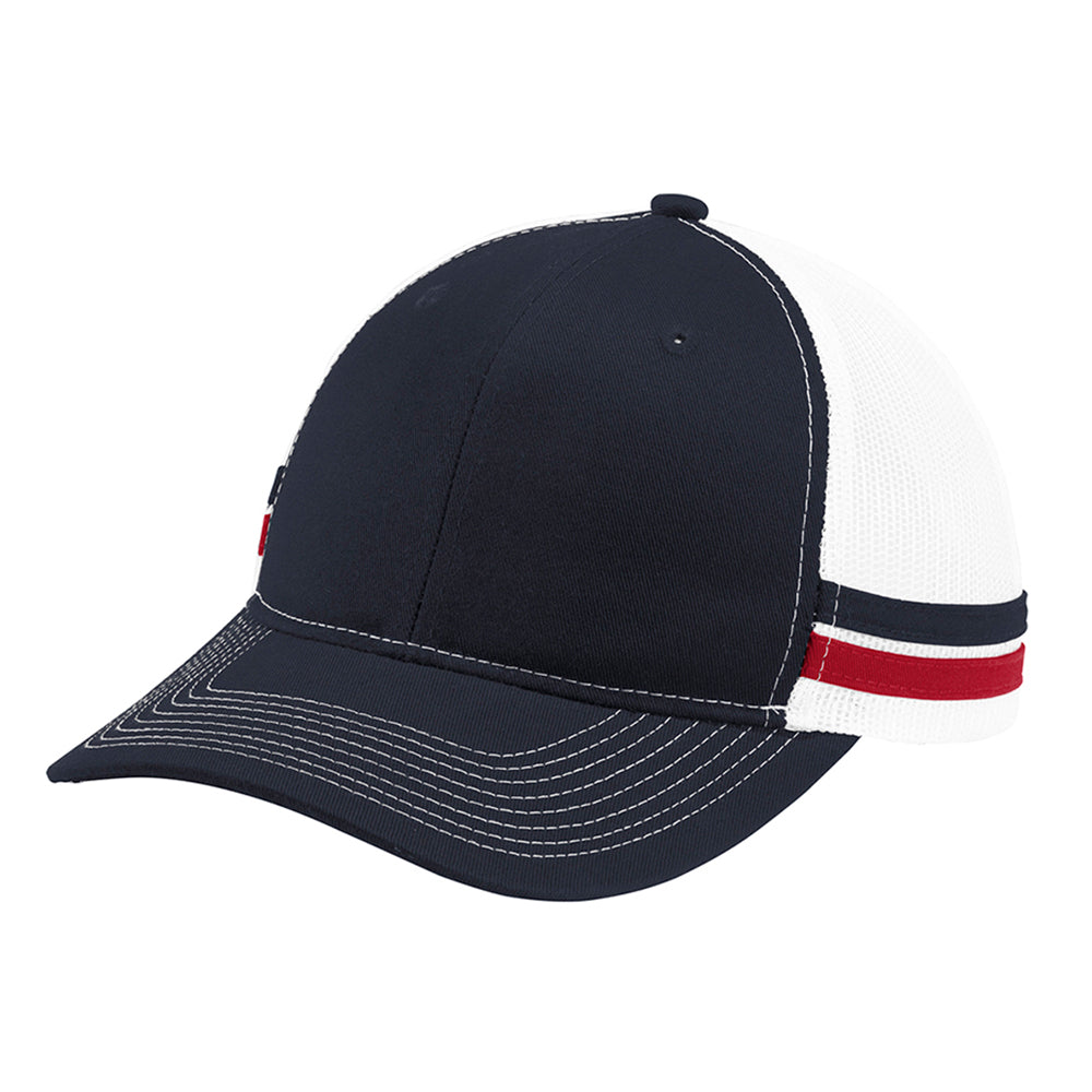 Port Authority Two-Stripe Snapback Trucker Embroidered Cap