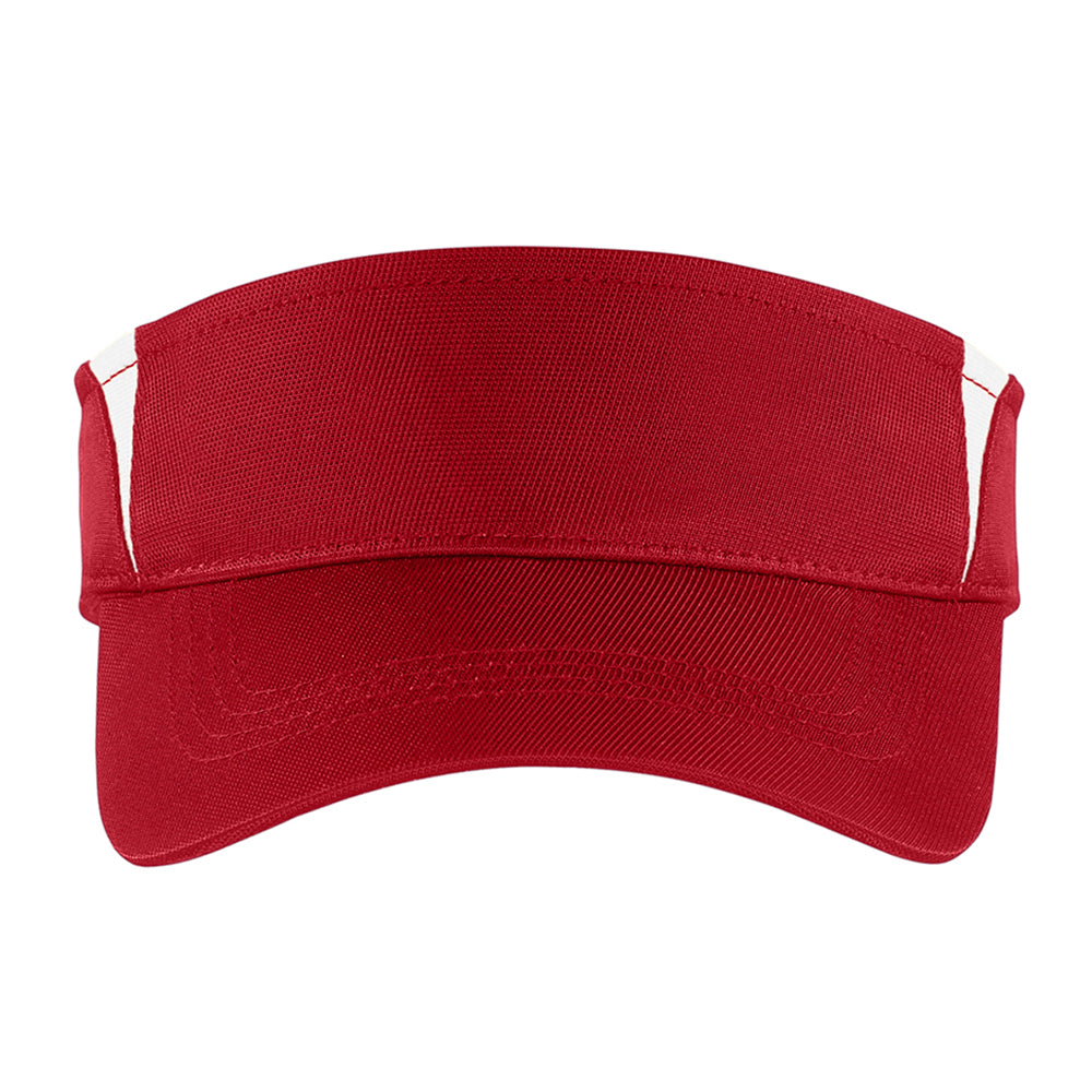 Sport-Tek Dry Zone Colorblock Embroidered Visor - True Red/White