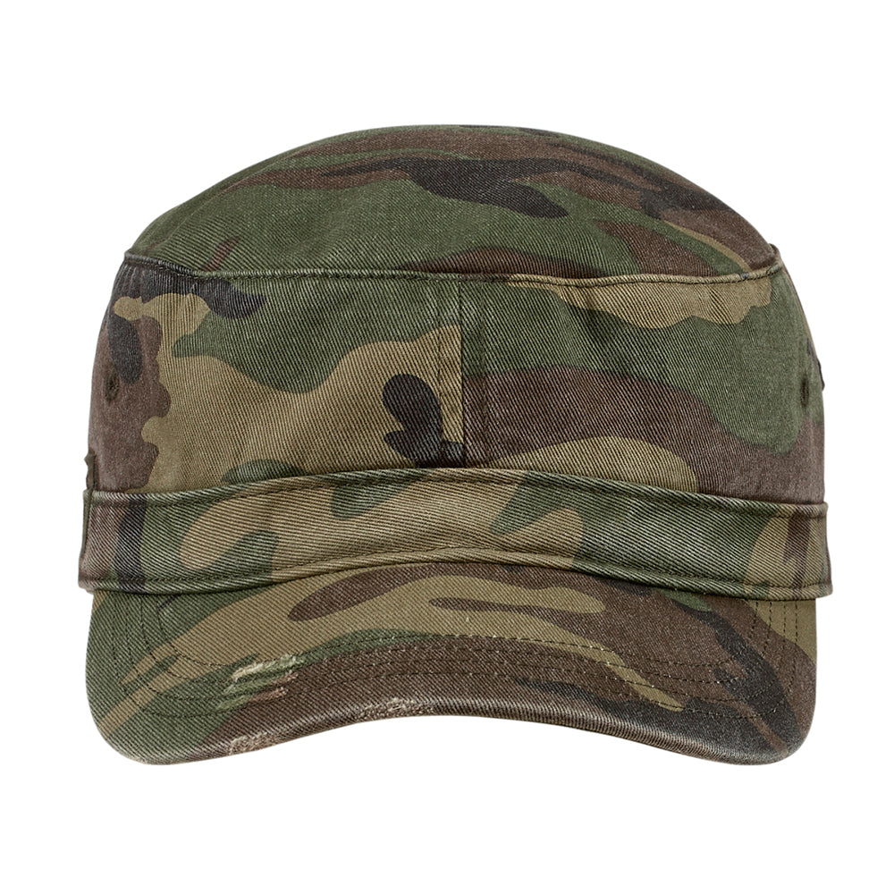 District Distressed Embroidered Military Hat - Military Camo