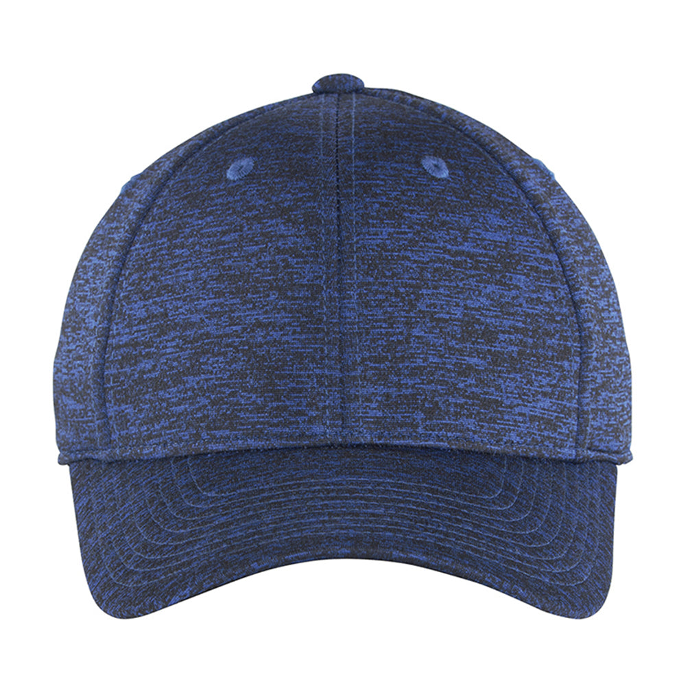 Sport-Tek PosiCharge Electric Heather Embroidered Cap - Dark Royal Blue-Black Electric