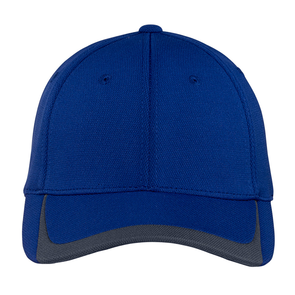 Sport-Tek Pique Colorblock Embroidered Cap - True Royal Blue/Graphite Grey (PMS 7687 C)