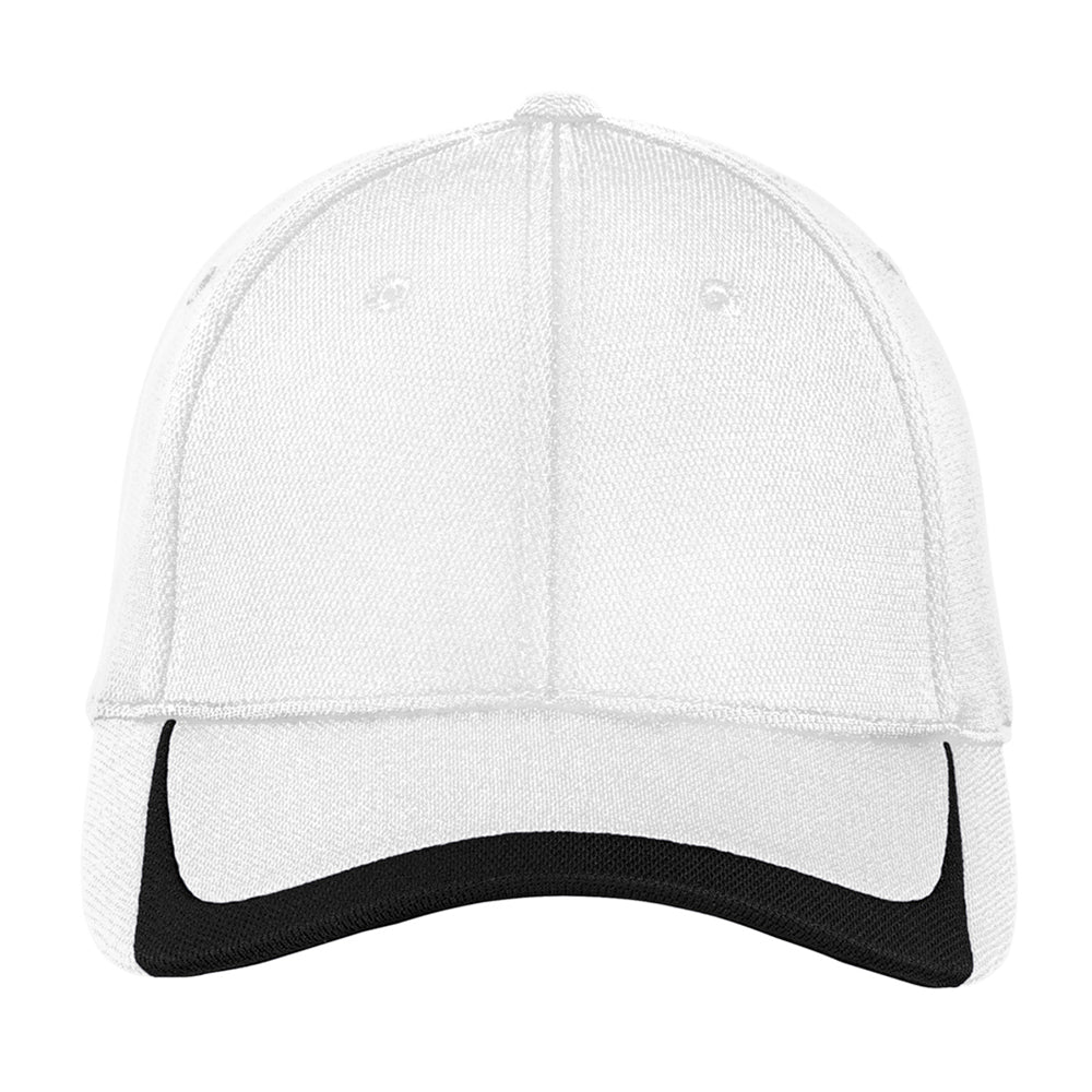 Sport-Tek Pique Colorblock Embroidered Cap - White/Black