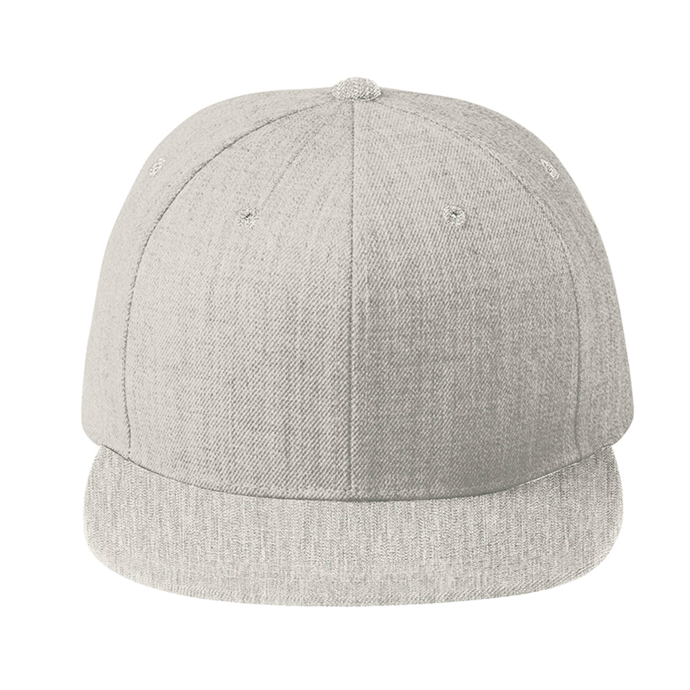 Sport-Tek Yupoong Flat Bill Snapback Embroidered Cap - Heather Grey (PMS 428C)