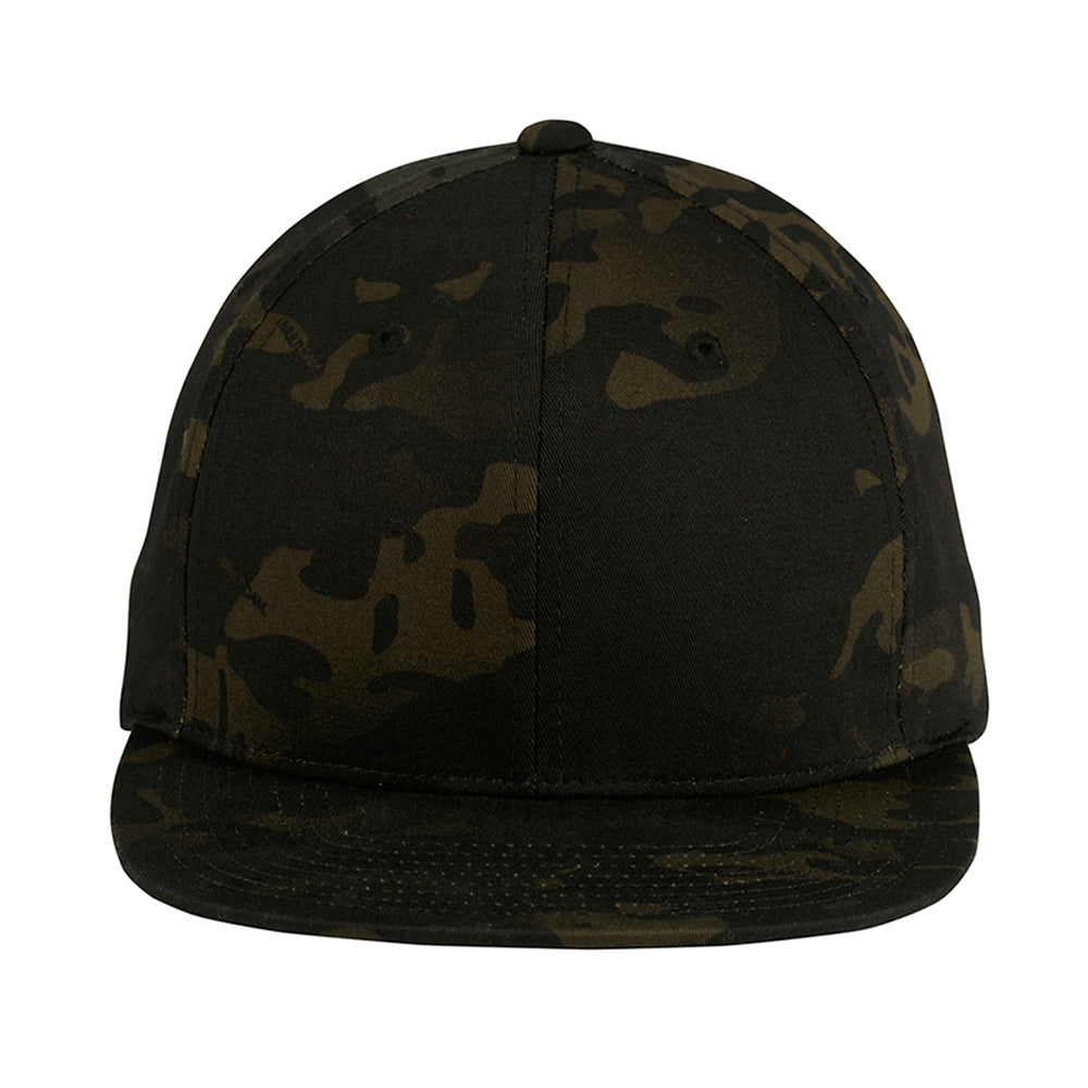 Sport-Tek Yupoong Flat Bill Snapback Embroidered Cap - Multicam Black-Green (PMS PATTERNED)