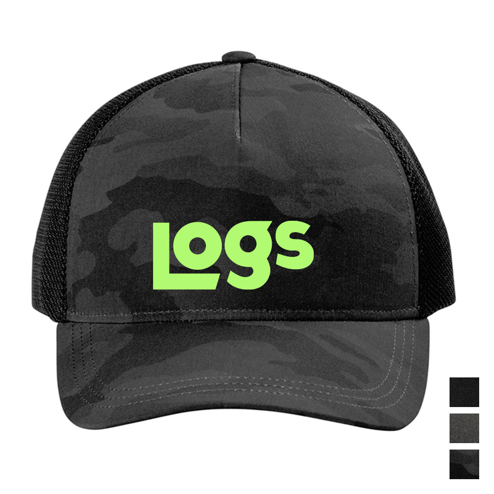 OGIO Fusion Trucker Embroidered Cap - Black Camo (PMS BLACK C)