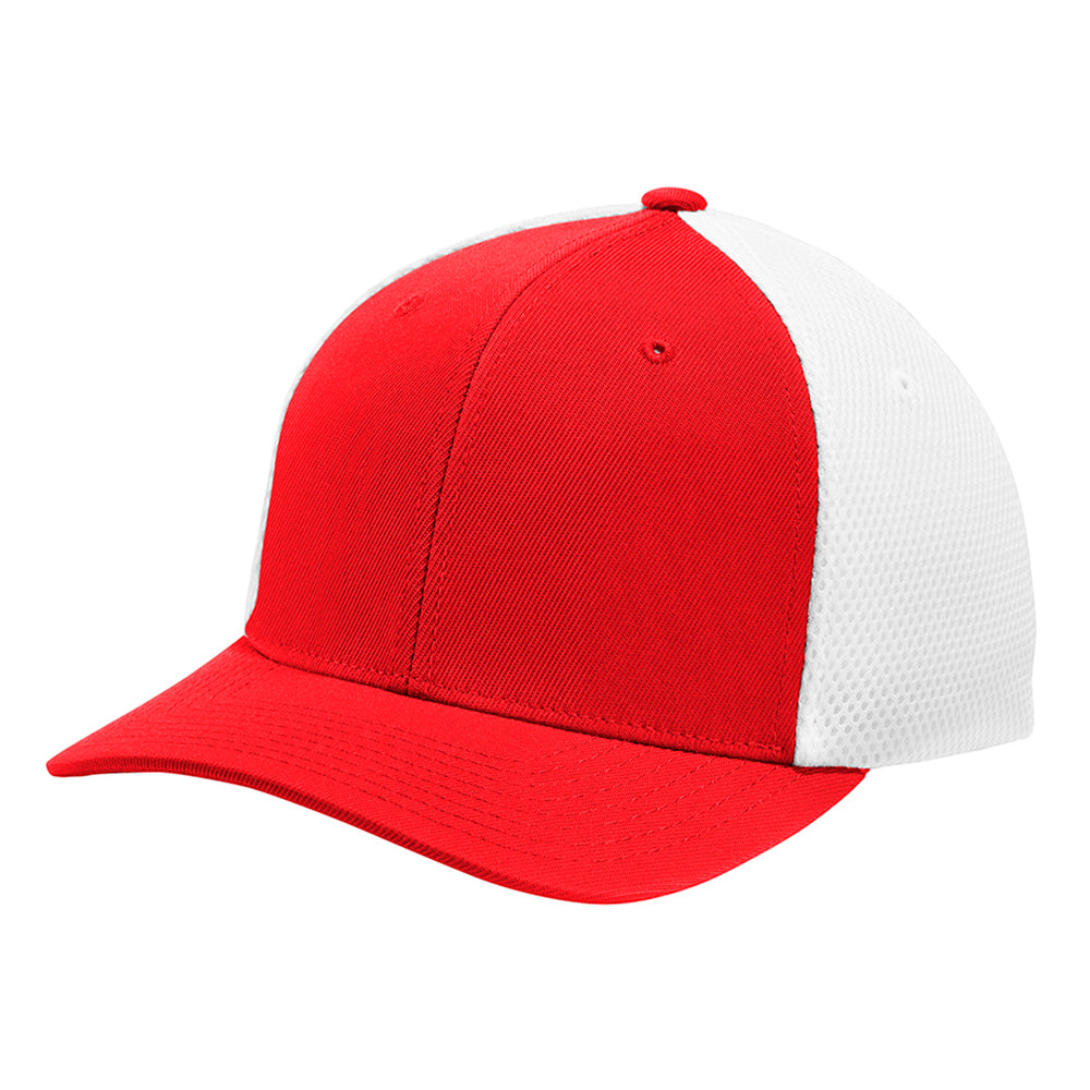 Sport-Tek Flexfit Air Mesh Back Embroidered Cap - True Red/White (PMS 200C)