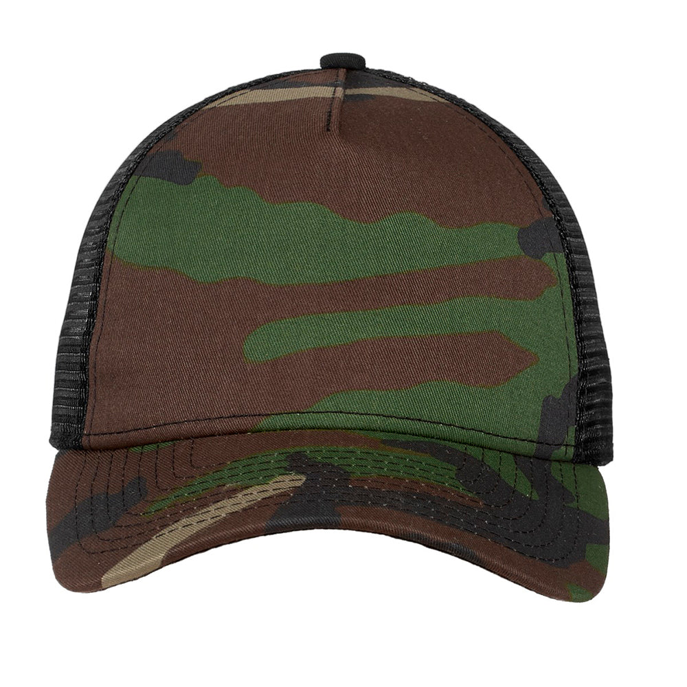 New Era Snapback Trucker Embroidered Cap - Camo Green/Black (PMS PATTERNED)
