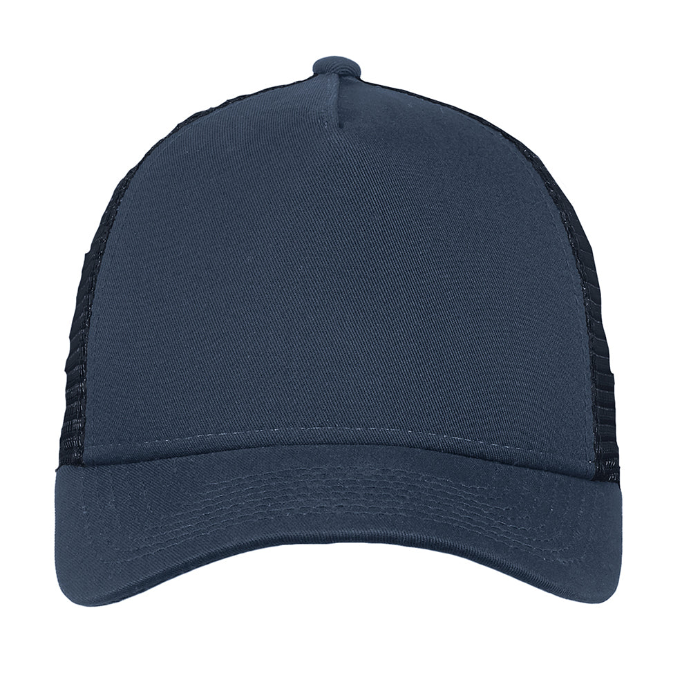 New Era Snapback Trucker Embroidered Cap - Deep Navy Blue/Deep Navy Blue (PMS 7547C)
