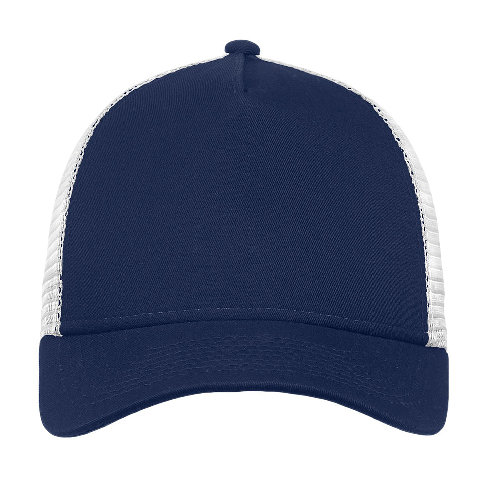New Era Snapback Trucker Embroidered Cap - Deep Navy Blue/White (PMS 7547C)