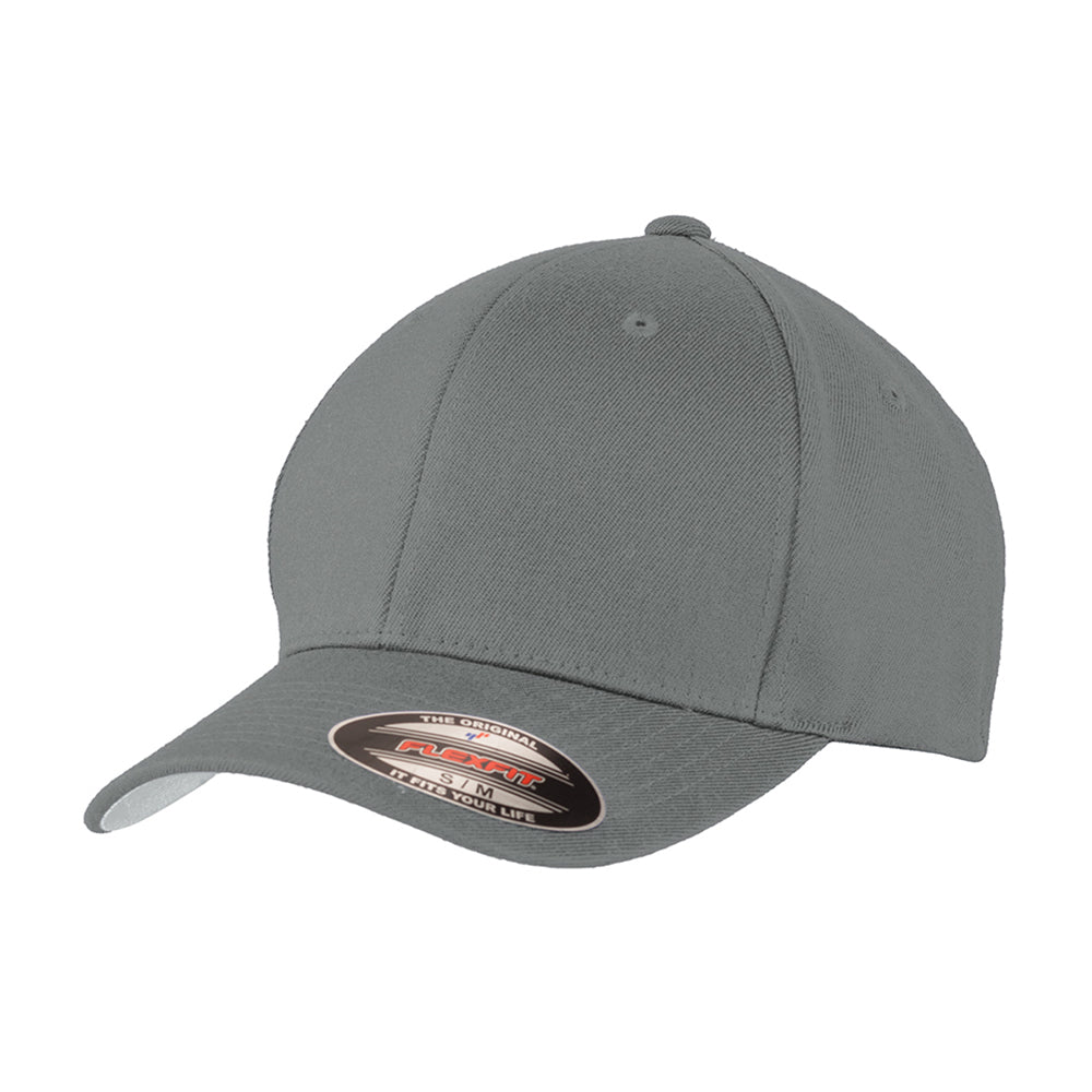 Port Authority Flexfit Wool Blend Embroidered Cap - Light Heather Grey