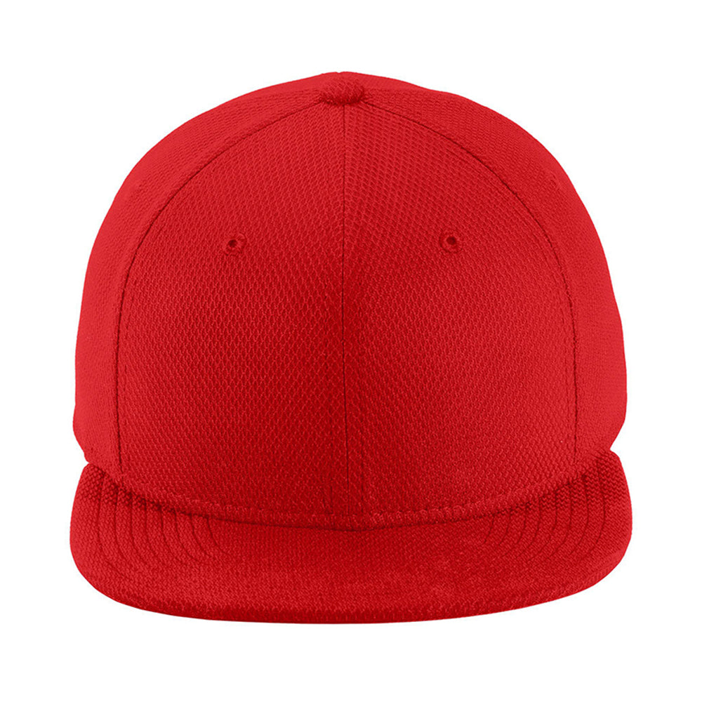 New Era Original Fit Diamond Era Flat Bill Snapback Embroidered Cap - Scarlet Red