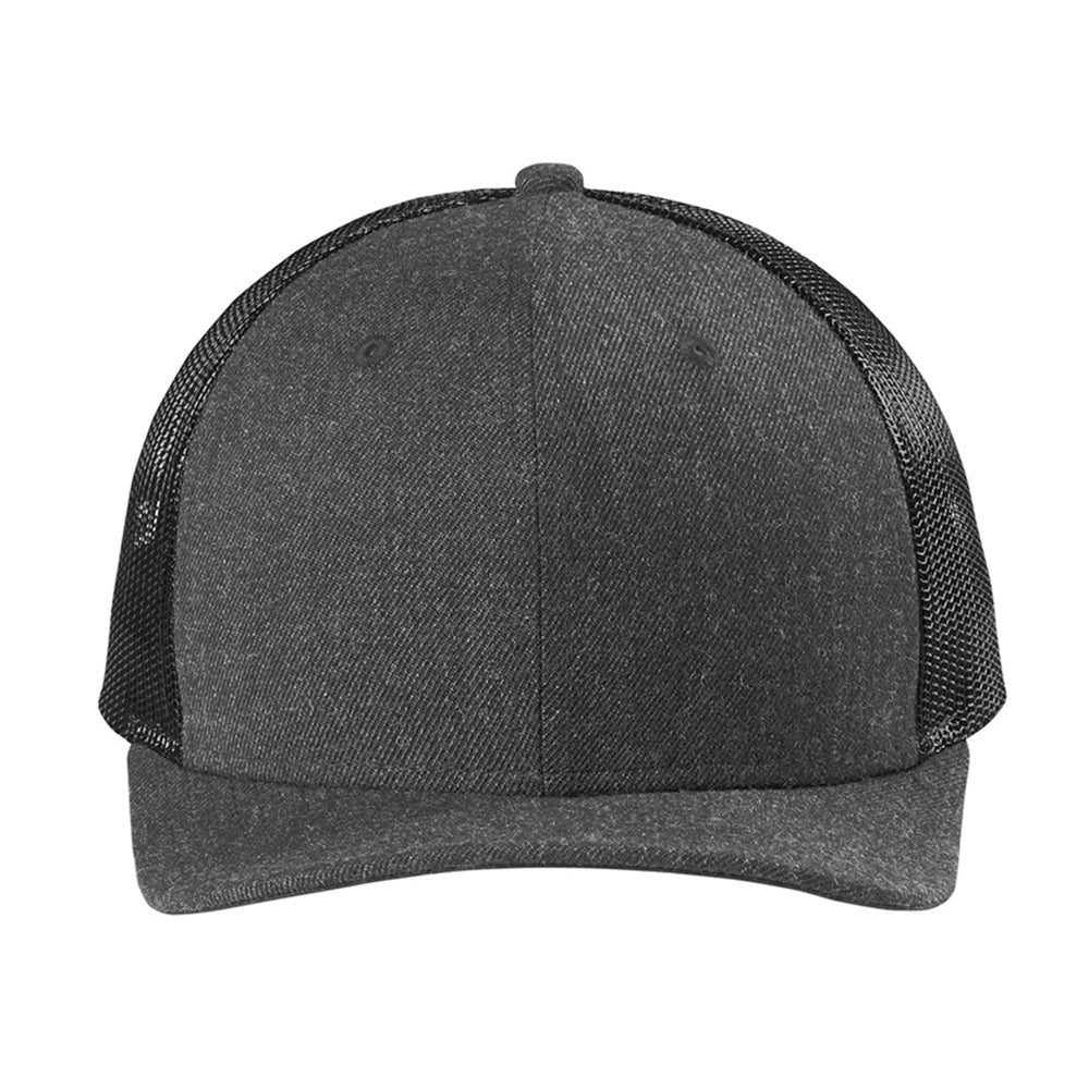 New Era Snapback Low Profile Trucker Embroidered Cap - Heather Grey/Black