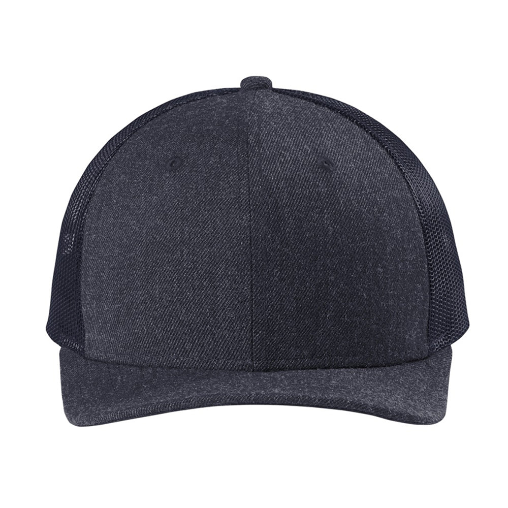 New Era Snapback Low Profile Trucker Embroidered Cap - Heather Royal Blue/White