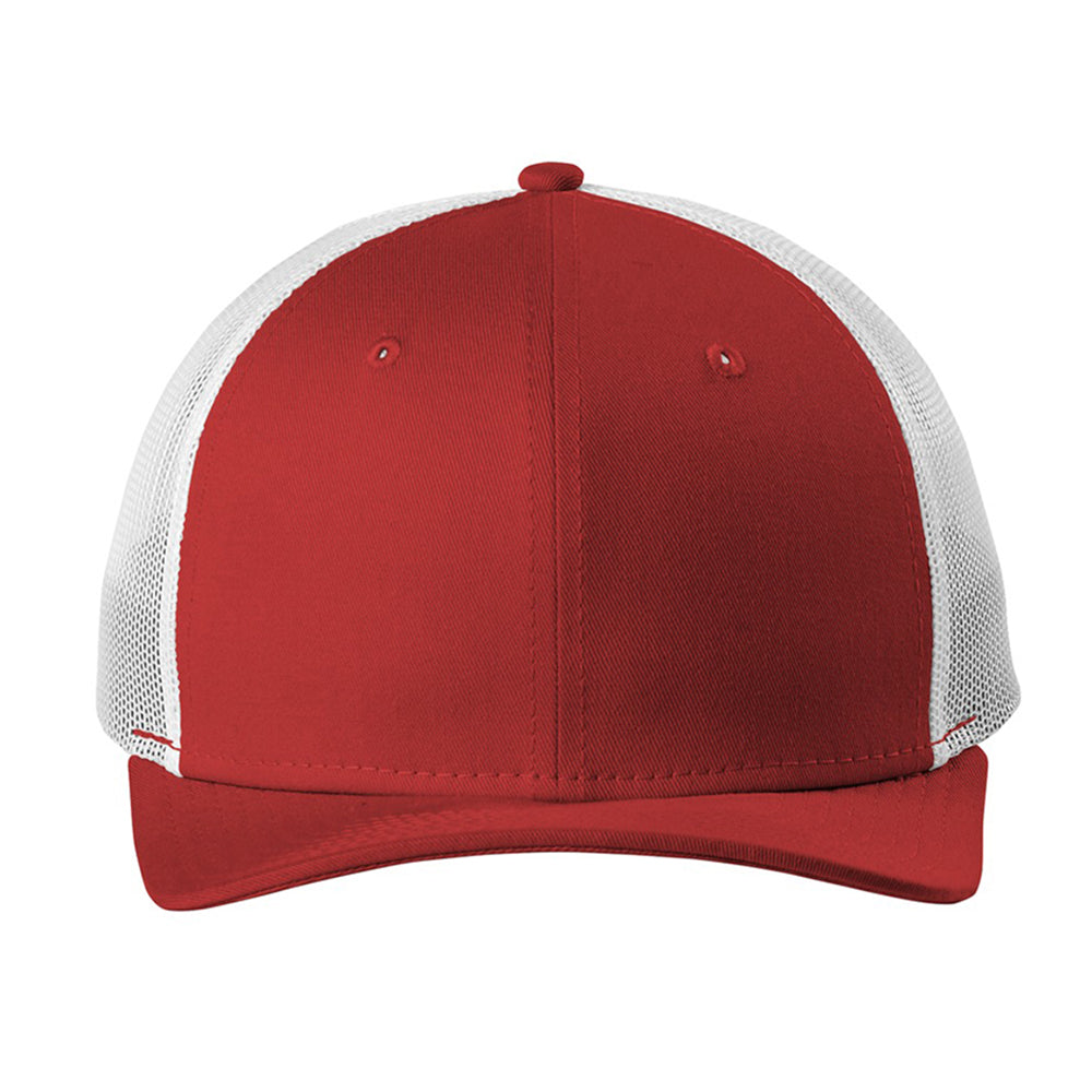 New Era Snapback Low Profile Trucker Embroidered Cap - Scarlet Red/White
