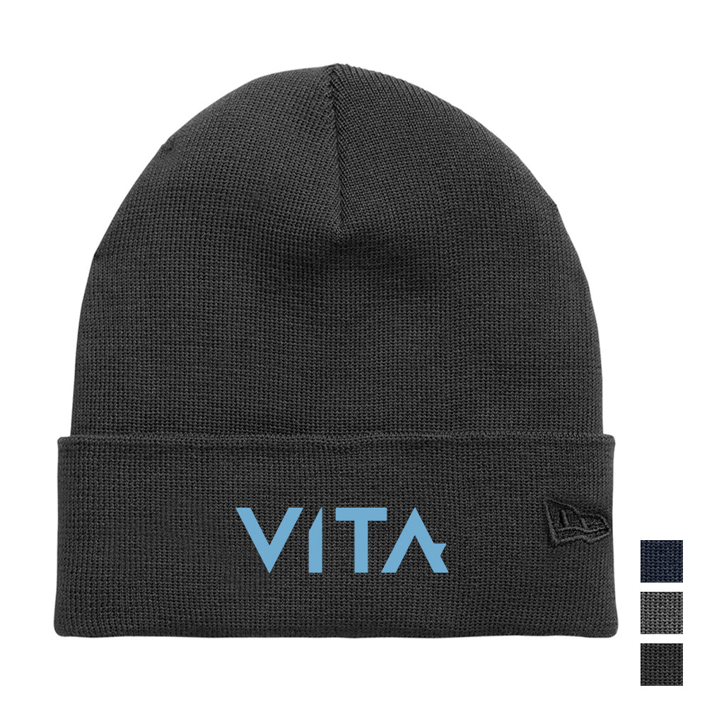 New Era Recycled Cuff Embroidered Beanie - Black