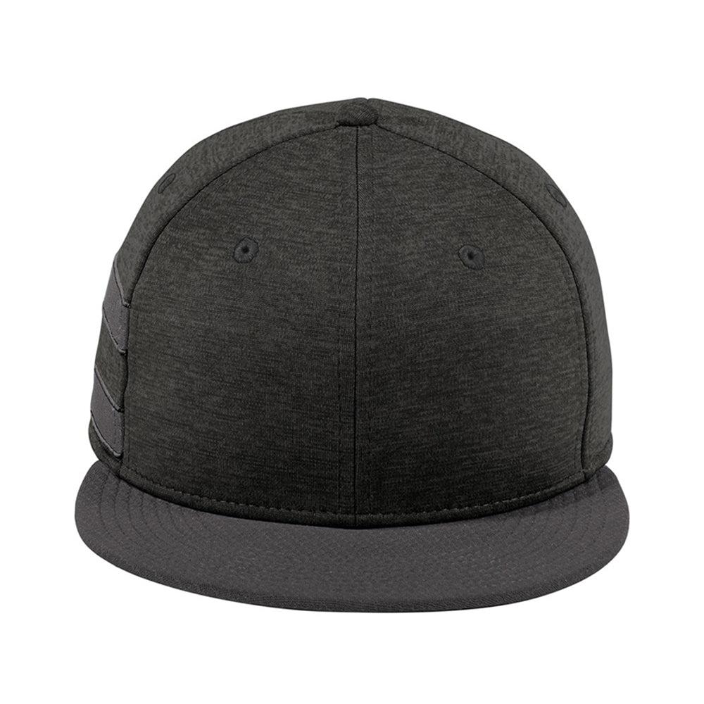 New Era Shadow Heather Striped Flat Bill Snapback Embroidered Cap - Shadow Heather Grey/Black (PMS 426C)