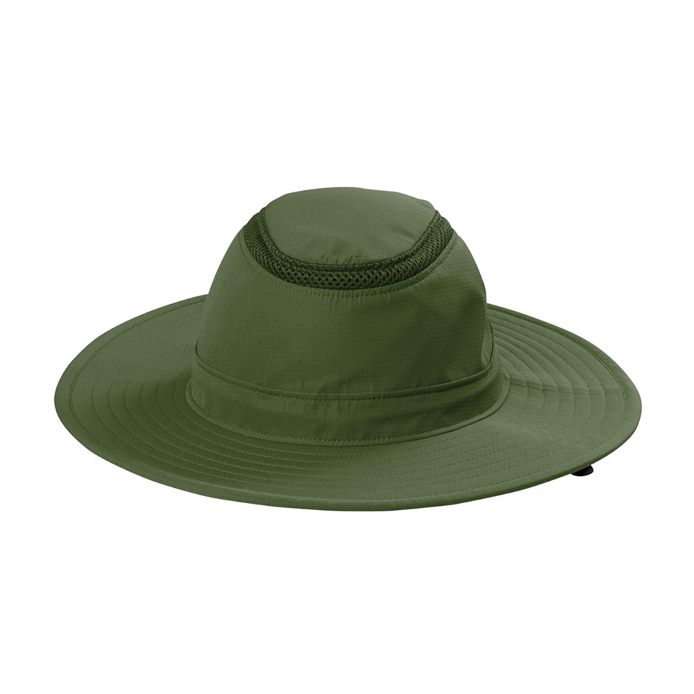 Port Authority Outdoor Ventilated Wide Brim Embroidered Hat - Olive Leaf Green (PMS 417C)
