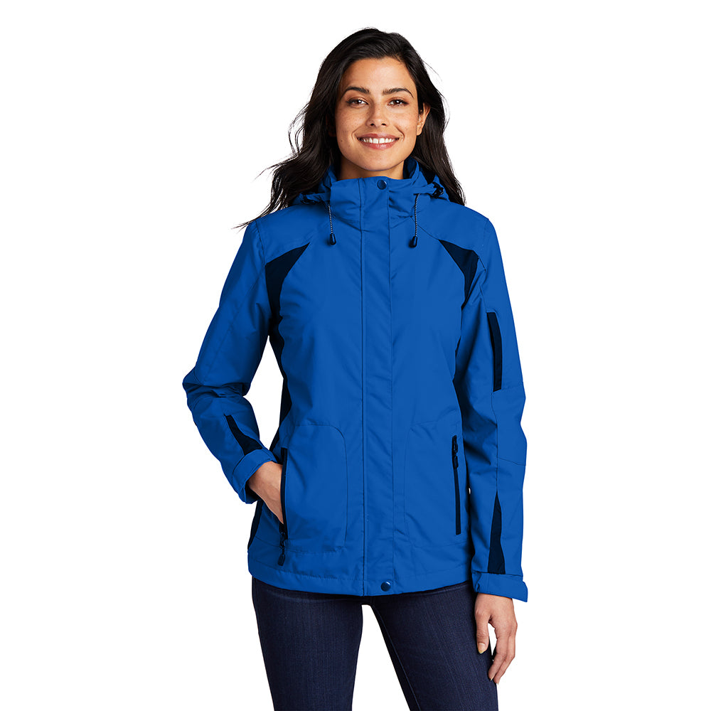 Port Authority Women's All-Season II Embroidered Jacket - True Navy Blue/Iron Grey