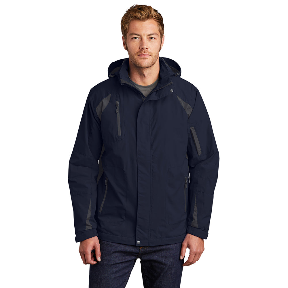 Port Authority All-Season II Embroidered Jacket - True Navy Blue/Iron Grey