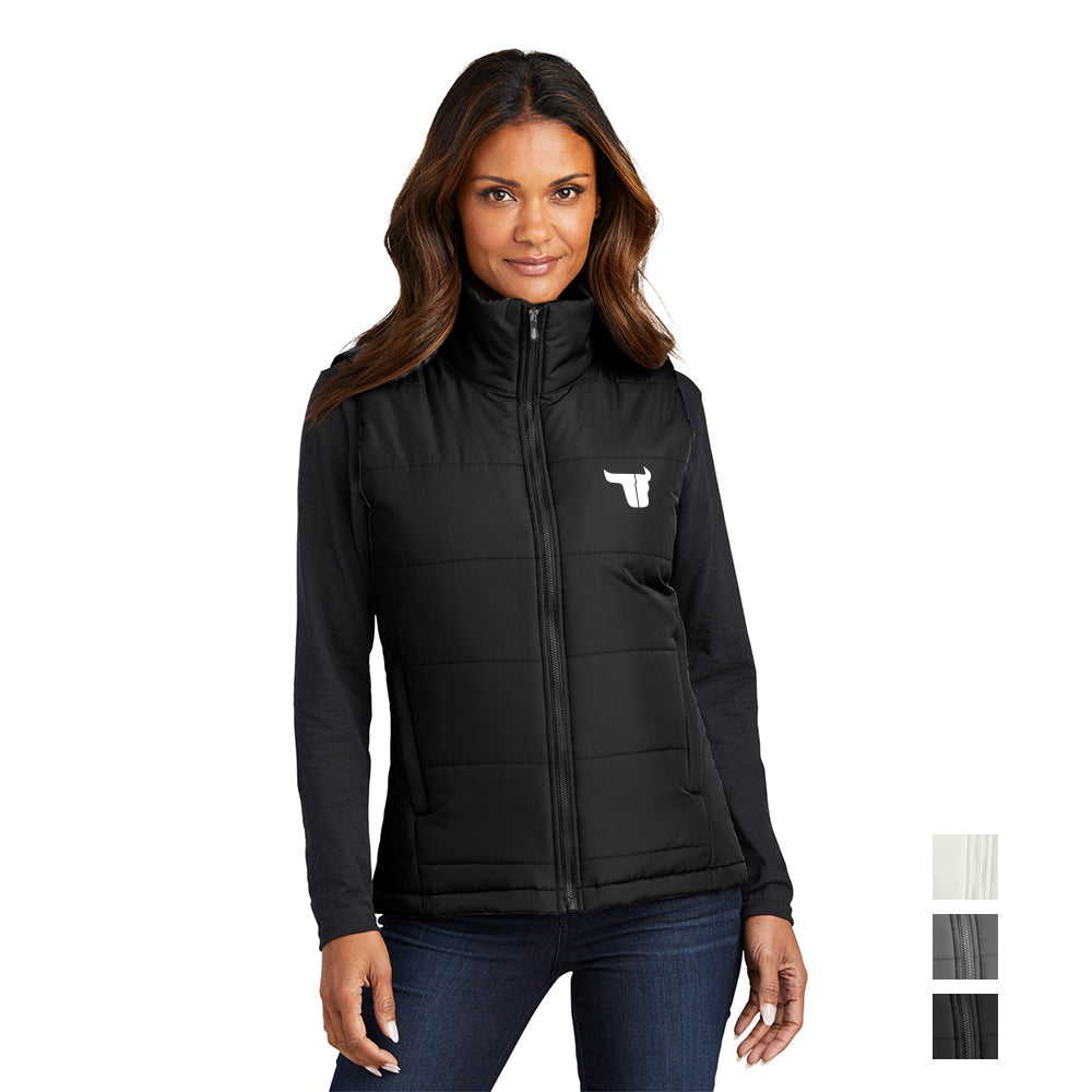 Port Authority Women's Puffer Embroidered Vest - Deep Black