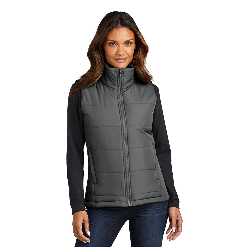 Port Authority Women's Puffer Embroidered Vest - Shadow Grey