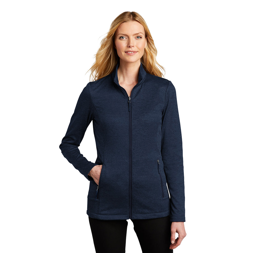 Port Authority Women's Collective Striated Fleece Embroidered Jacket - River Blue Navy Heather