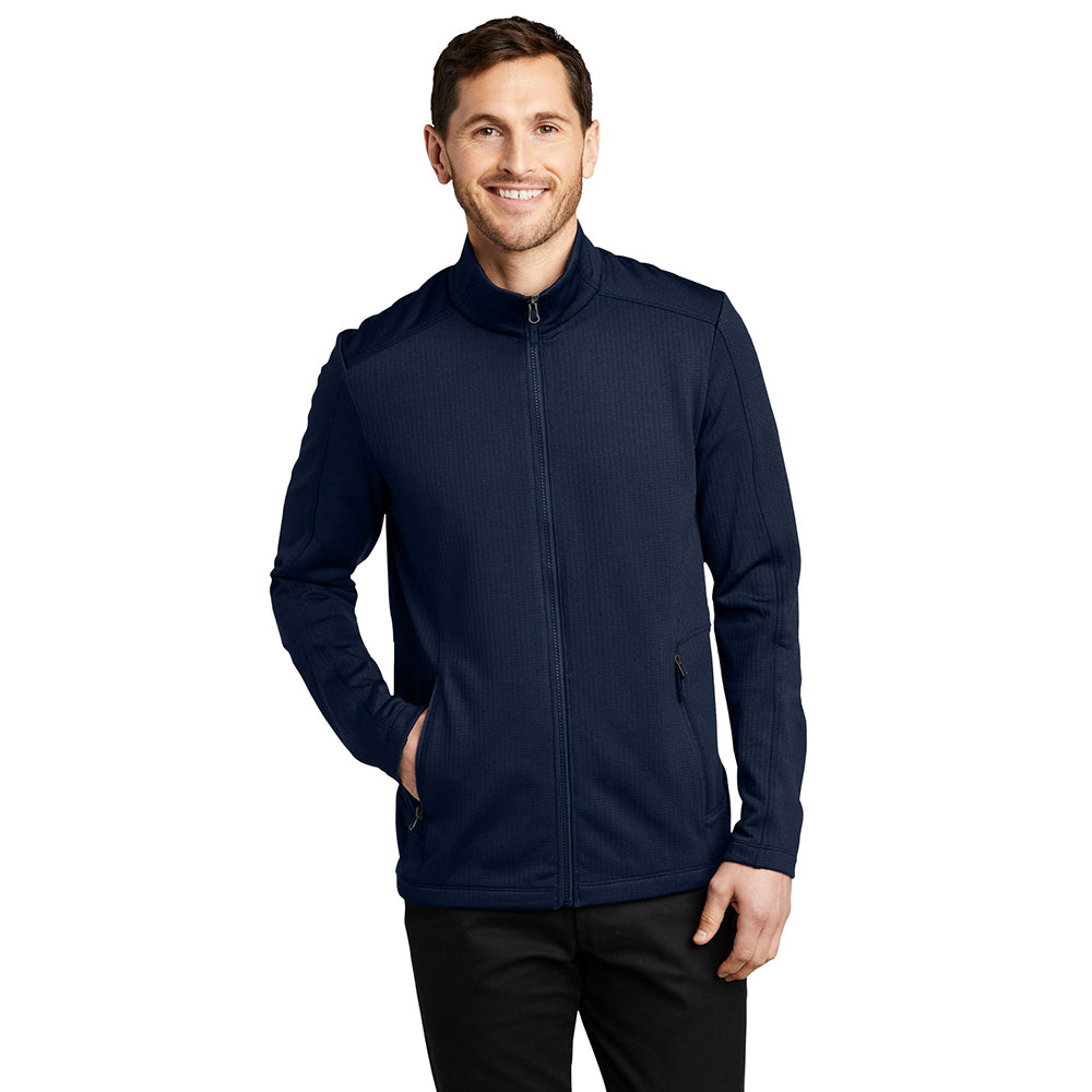 Port Authority Grid Fleece Embroidered Jacket - River Blue Navy (PMS 533C)
