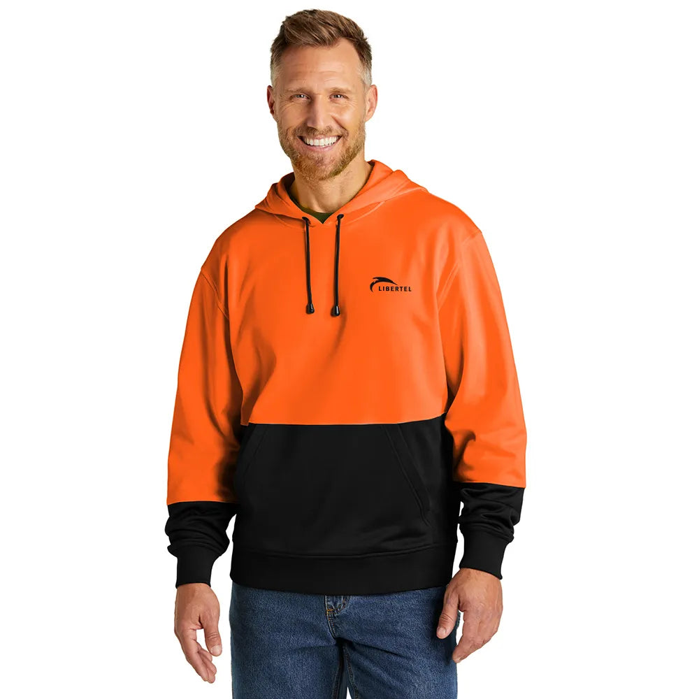 CornerStone Enhanced Visibility Fleece Pullover Hoodie Decorated - Safety Orange