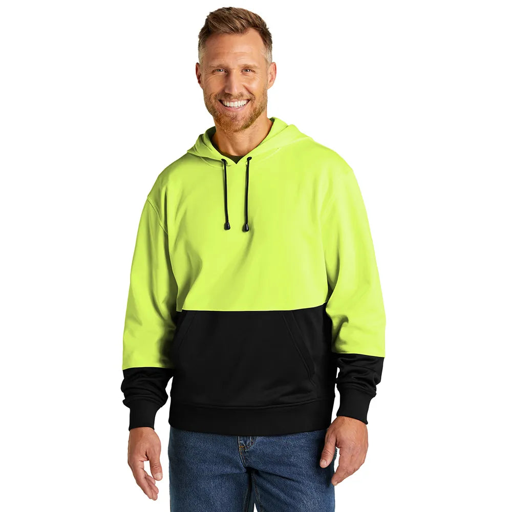 CornerStone Enhanced Visibility Fleece Pullover Hoodie Decorated - Safety Yellow
