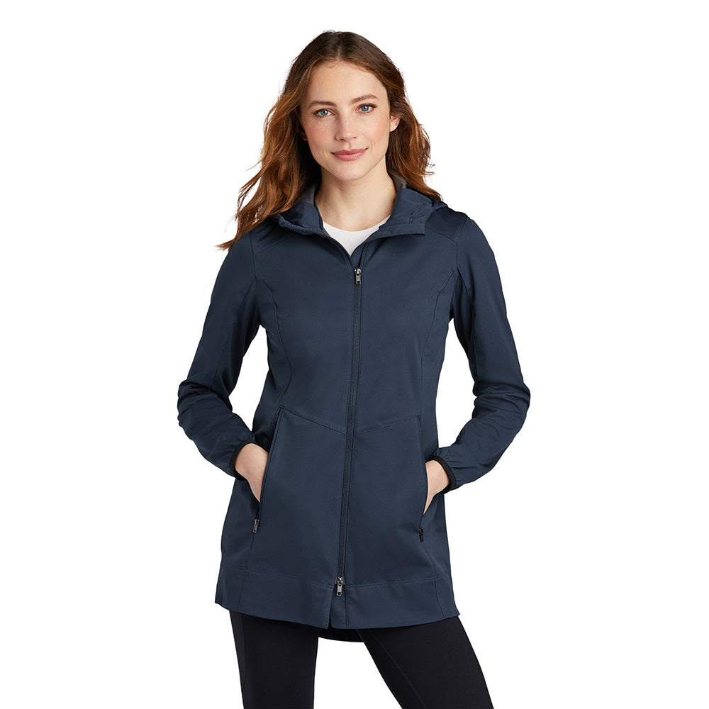 Port Authority Women's Active Hooded Soft Shell Embroidered Jacket - Dress Blue Navy
