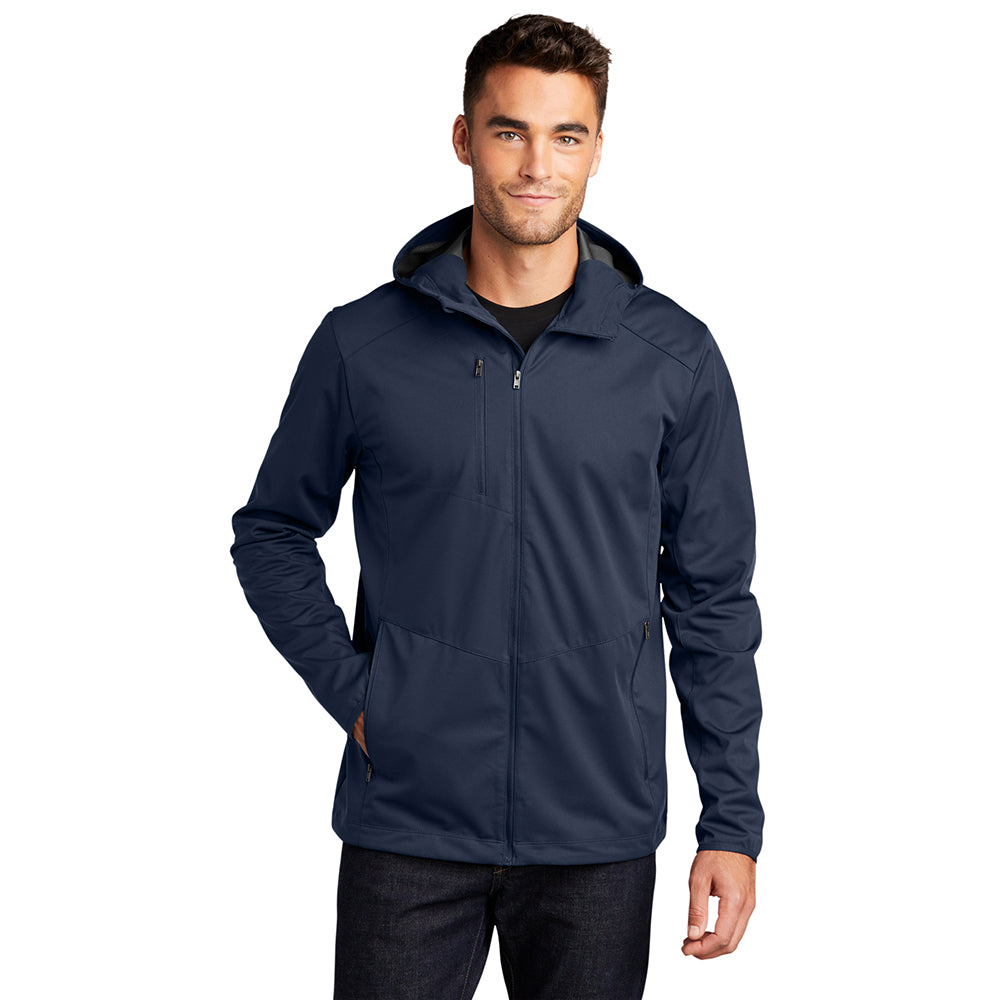 Port Authority Active Hooded Soft Shell Embroidered Jacket - Dress Blue Navy
